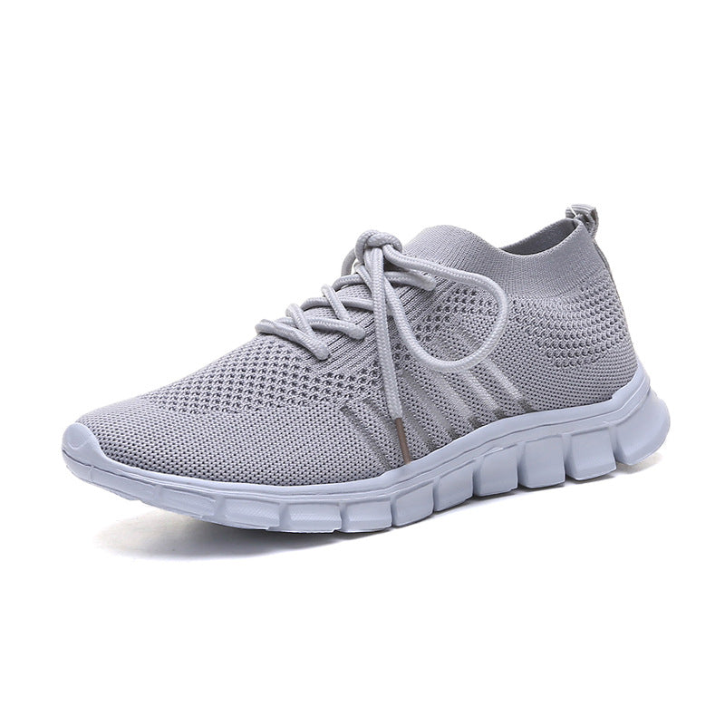 Casual Ladies Shoes Breathable Women Flying Knit Sports Shoes Flat Shoes