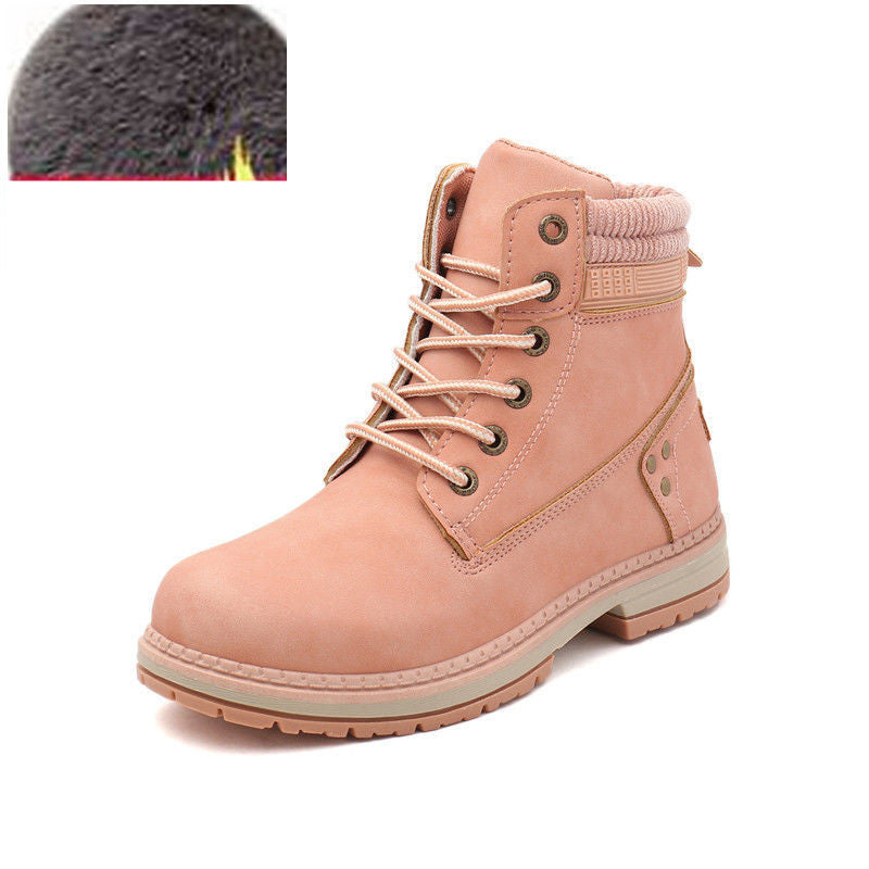 Women's British Style High Top Plus Size Cotton Martin Boots