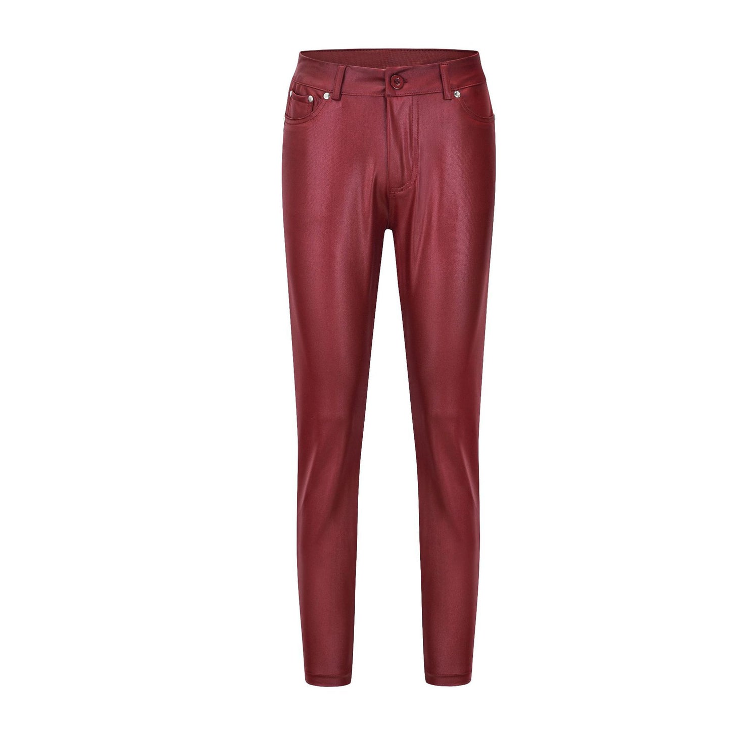 Womens PU Casual Pants Foot Pants