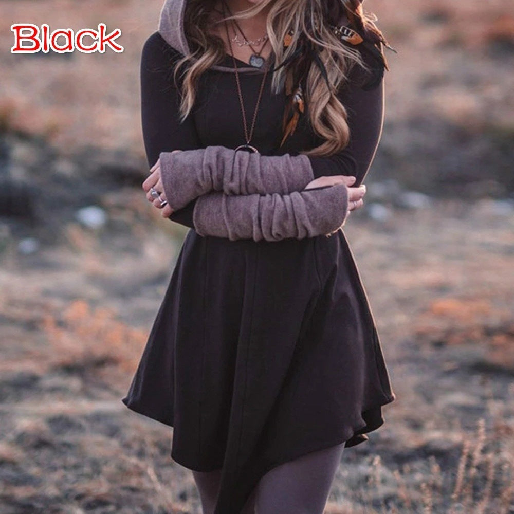 Women's Spring And Autumn Long Sleeve Hoodie Casual Top Dress