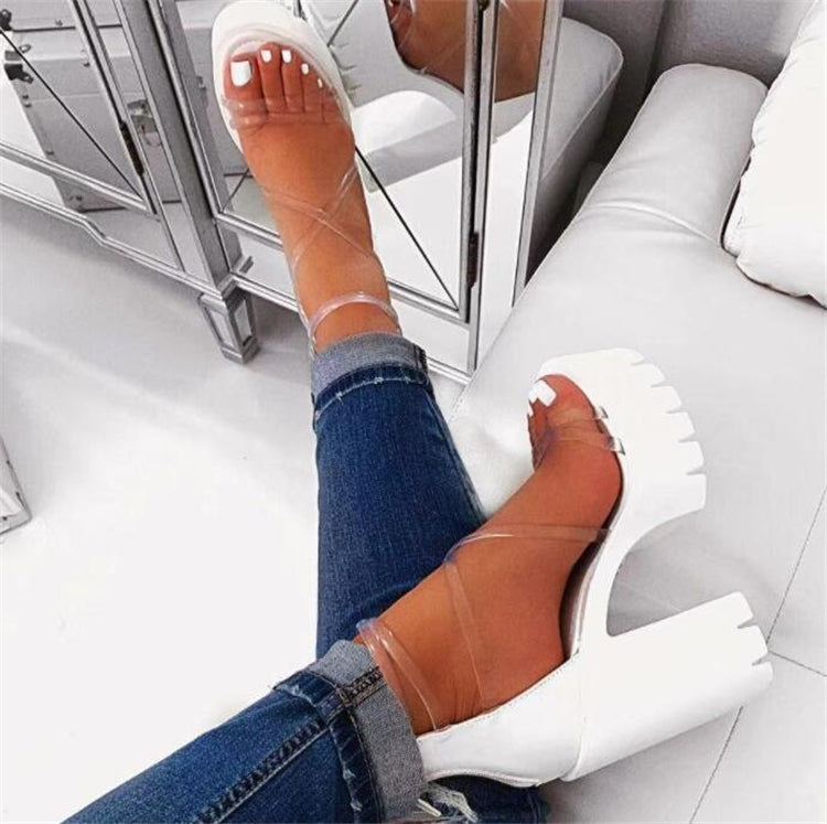 Fashionable platform thick heels