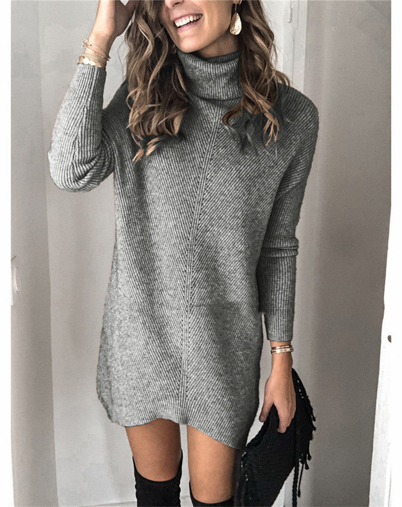 Loose sweater fashion turtleneck sweater women jacket