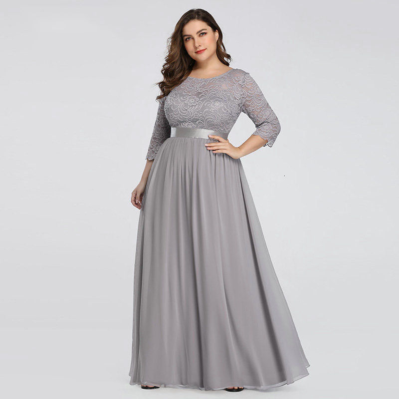 US Ever-Pretty Plus Size Floral Lace Bridesmaid Dresses Long Evening Party Gowns