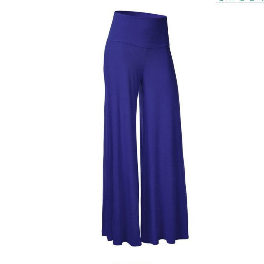 Ladies Pants  Trade New Solid Color Wide-Leg Trousers