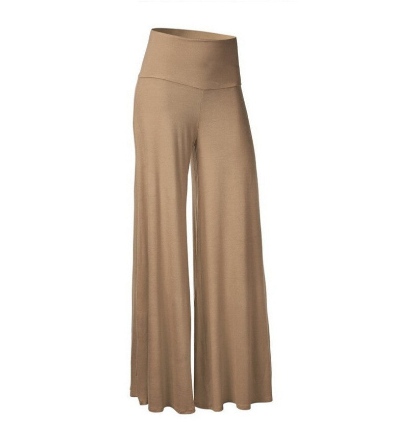 Ladies Pants  Trade New Solid Color Wide-Leg Trousers