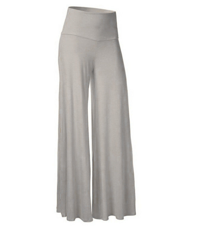 Ladies Pants  Trade New Solid Color Wide-Leg Trousers