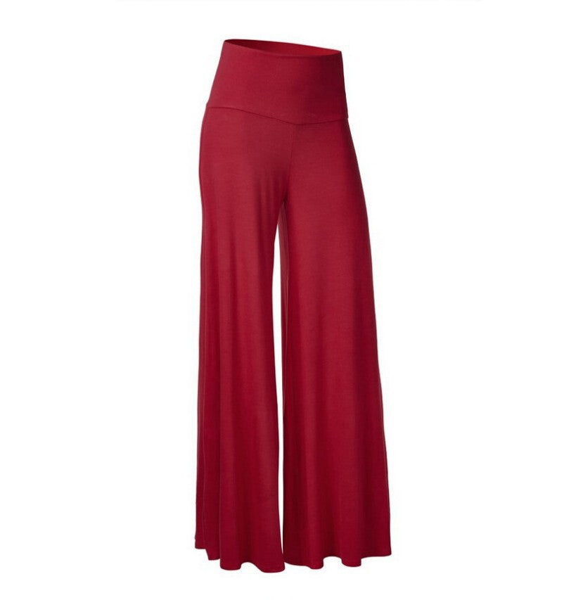 Ladies Pants  Trade New Solid Color Wide-Leg Trousers