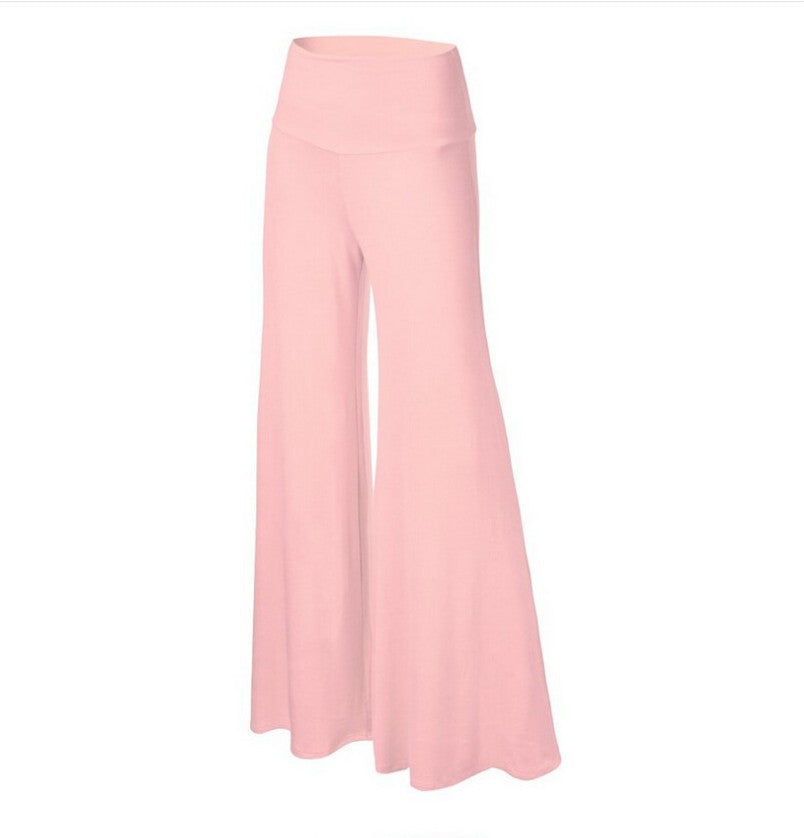 Ladies Pants  Trade New Solid Color Wide-Leg Trousers