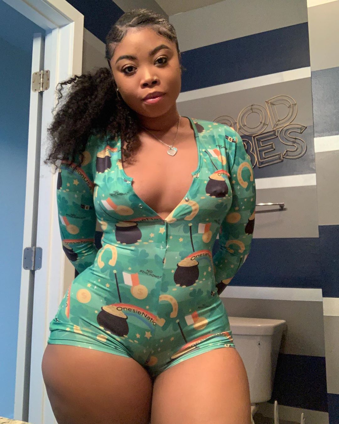 Explosive Element Printing Sexy European And American Plus Size Homewear One-piece Pajamas