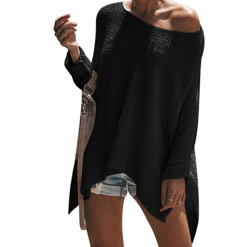 Autumn and winter strapless sweater women