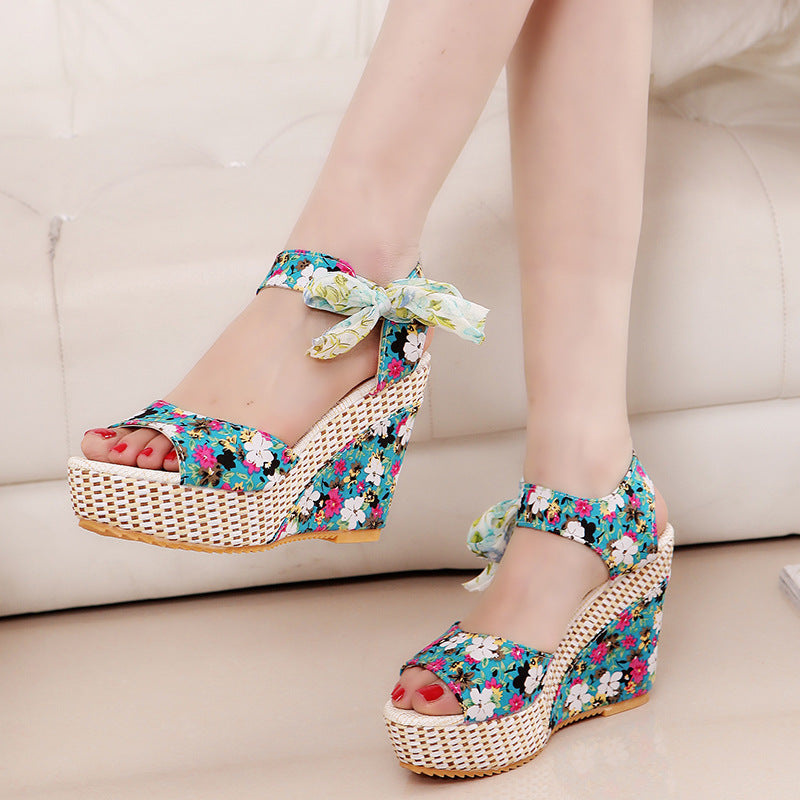 Bohemian high heel sandals