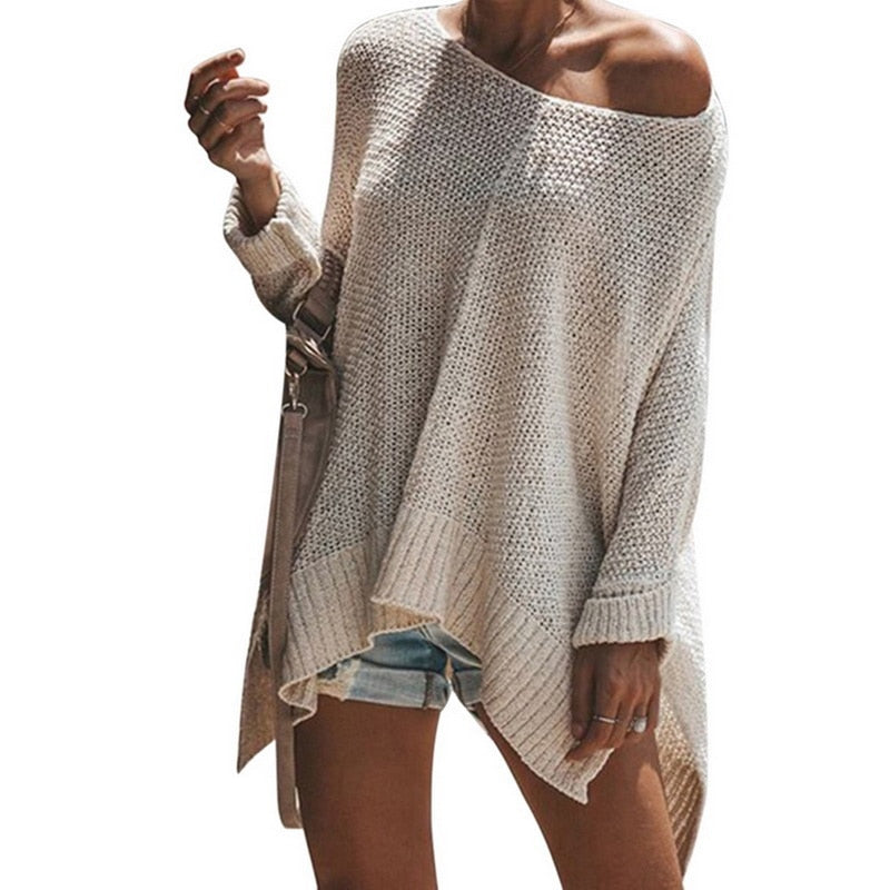 Autumn and winter strapless sweater women