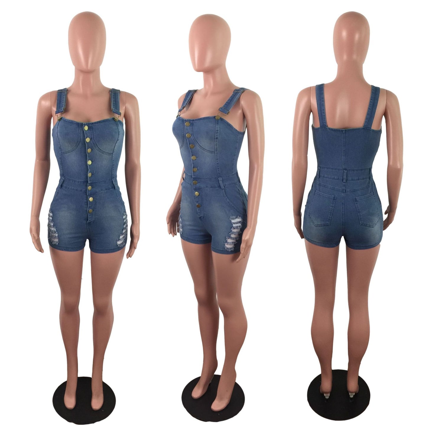 Denim slim jumpsuit