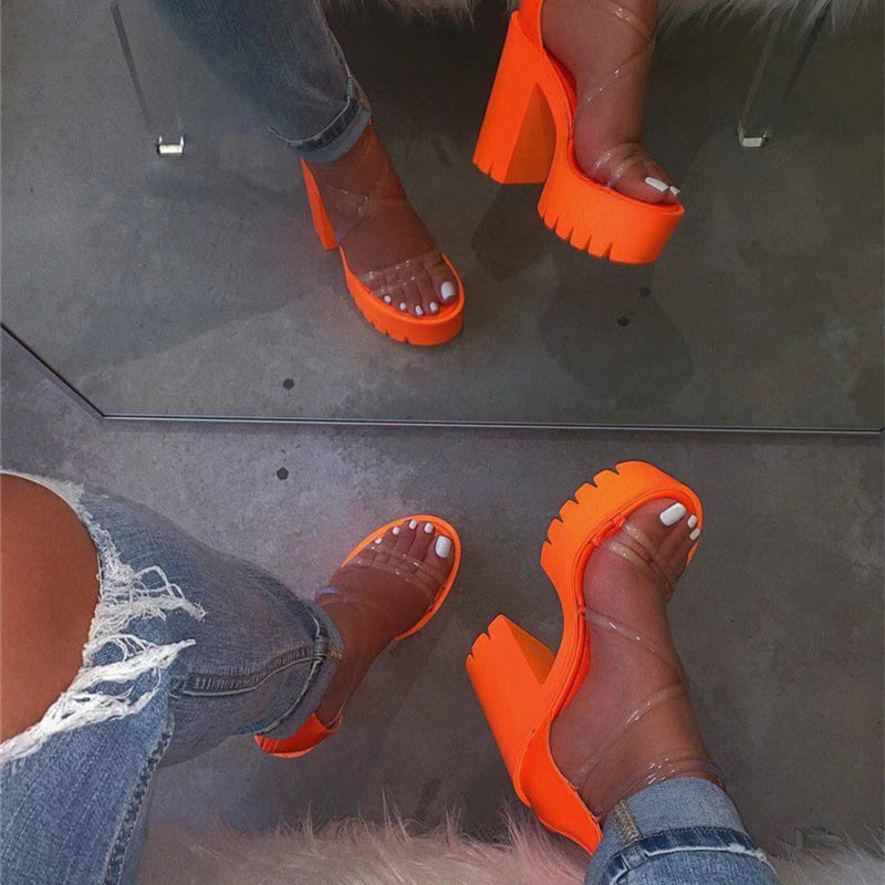 Fashionable platform thick heels