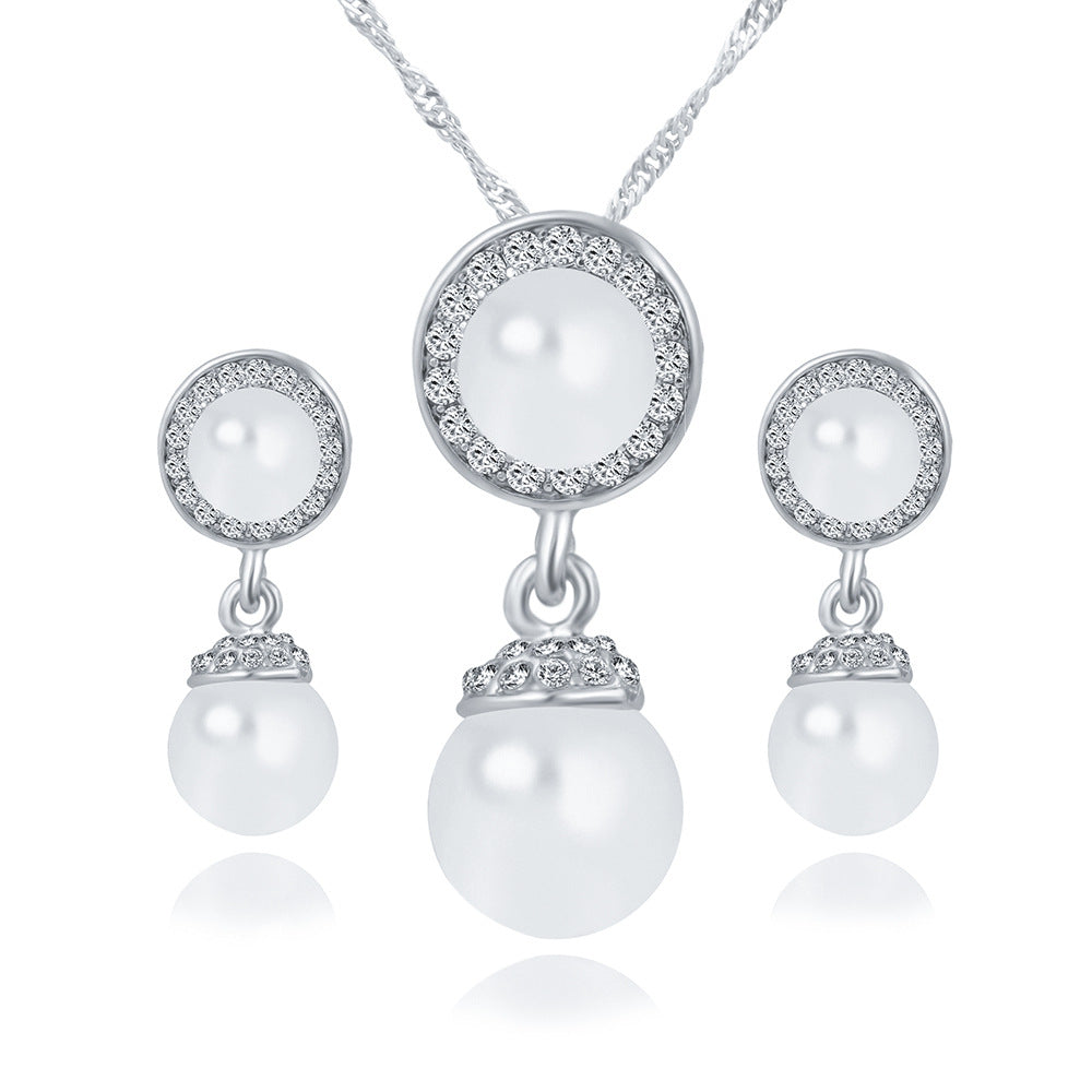 Quick sell explosion, pearl earring, necklace, jewelry set, Korean Edition pearl jewelry, bridal suit jewelry wholesale