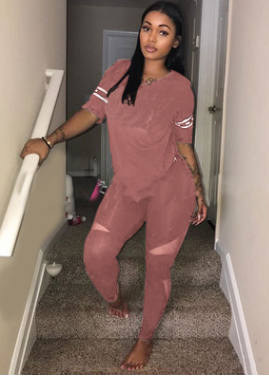 Women Tracksuit Short Sleeve T Shirt + Pants