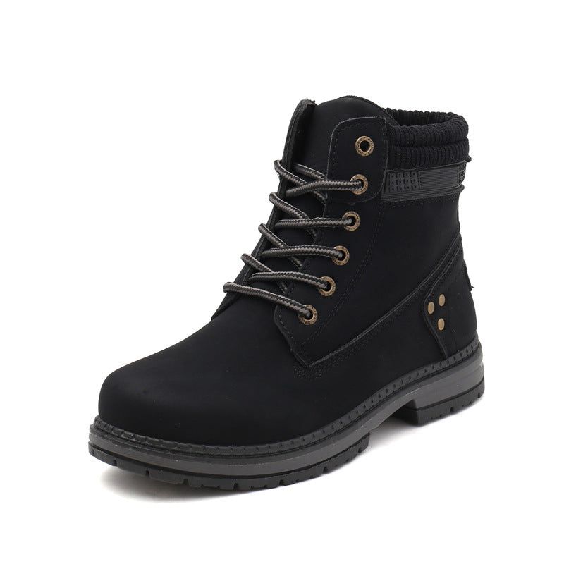 Women's British Style High Top Plus Size Cotton Martin Boots