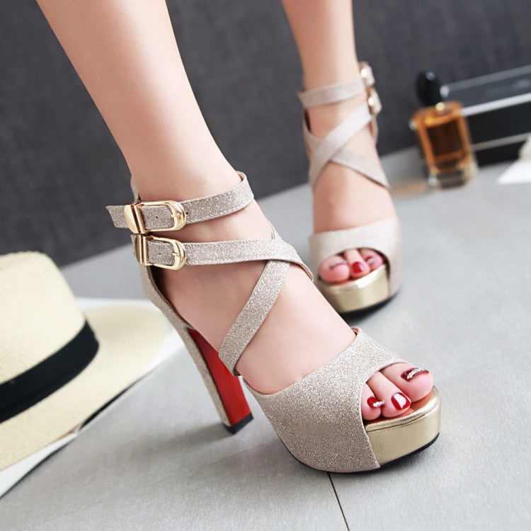 Belt buckle strap sandals