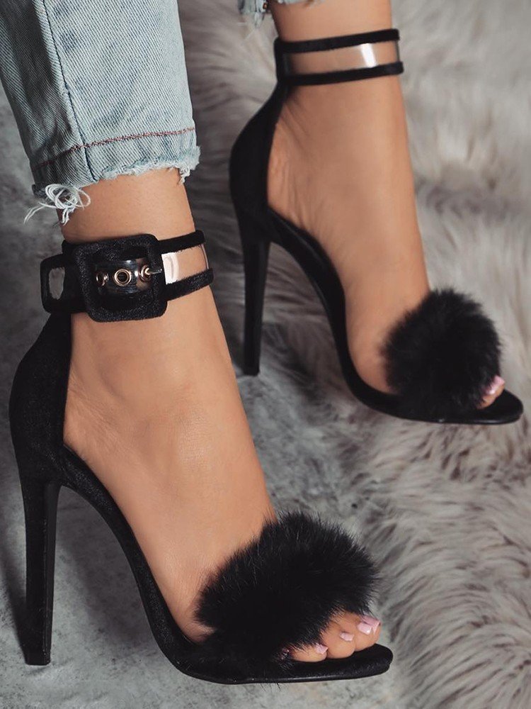 Buckle stiletto sandals