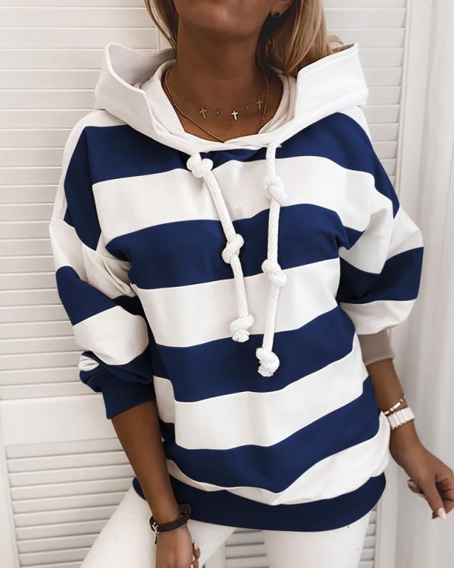 Women's Long-Sleeved Striped Thin Sweaters Women's Clothing Top Shirt