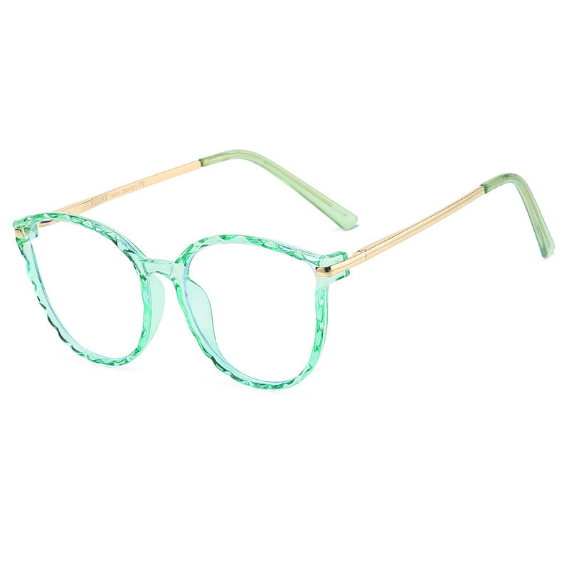 TR90 Anti-blue Glasses Round Frame Metal Legs Men And Women Can Wear Myopia