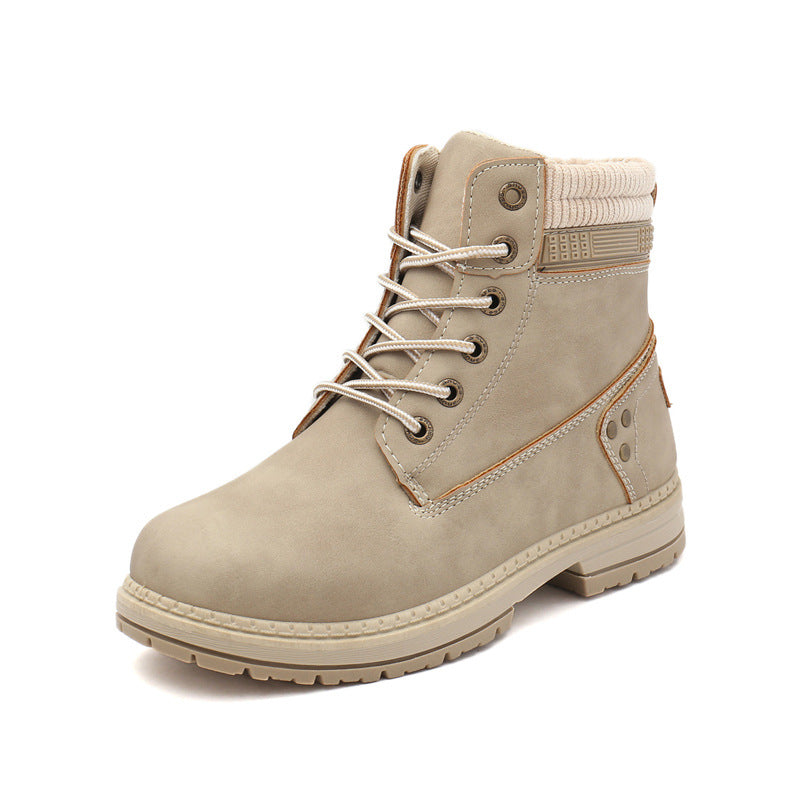 Women's British Style High Top Plus Size Cotton Martin Boots