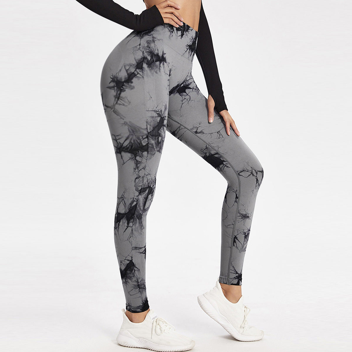 Printed High Waist Hip Lifter Sports Running And Fitness Trousers