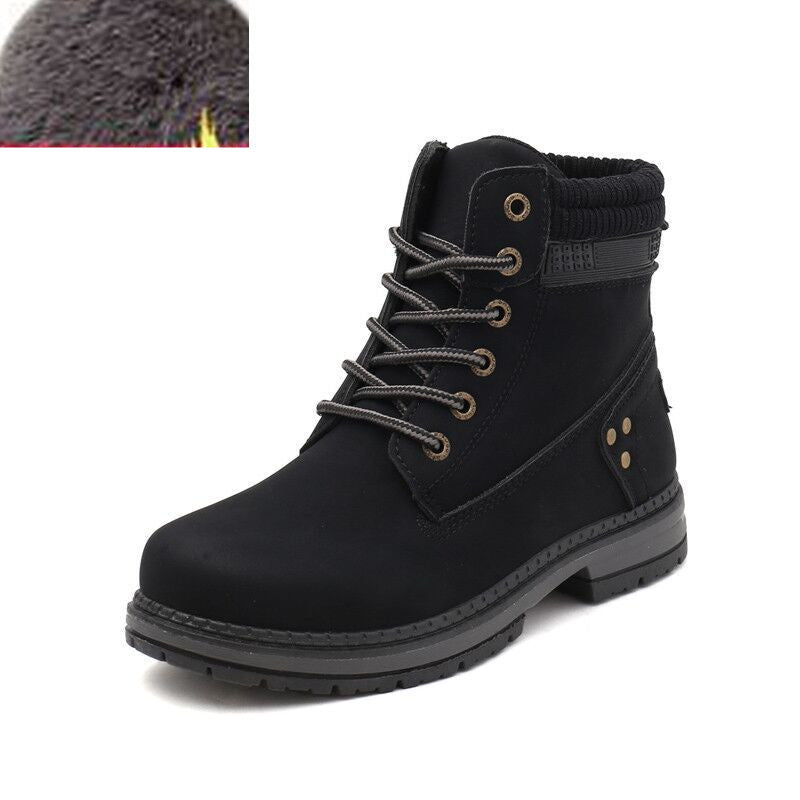 Women's British Style High Top Plus Size Cotton Martin Boots