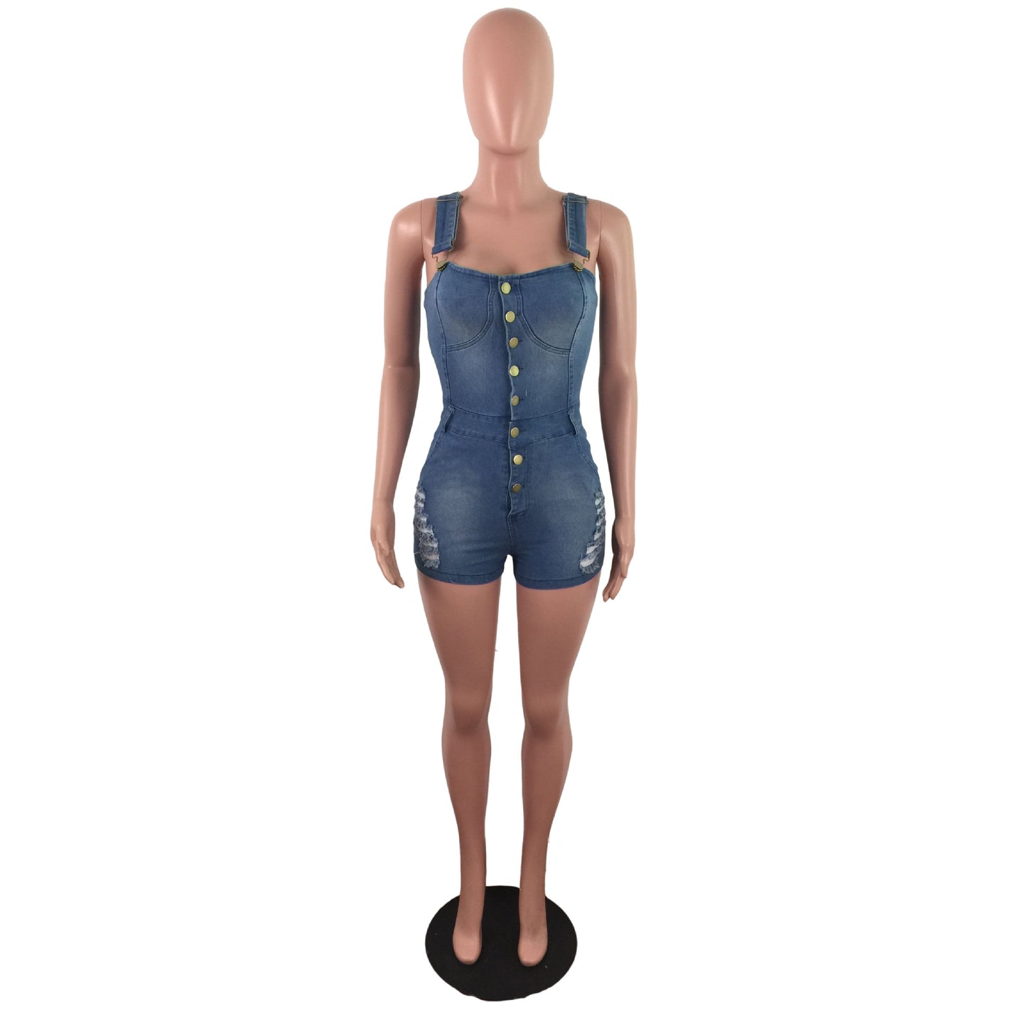 Denim slim jumpsuit