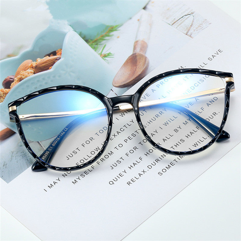 TR90 Anti-blue Glasses Round Frame Metal Legs Men And Women Can Wear Myopia