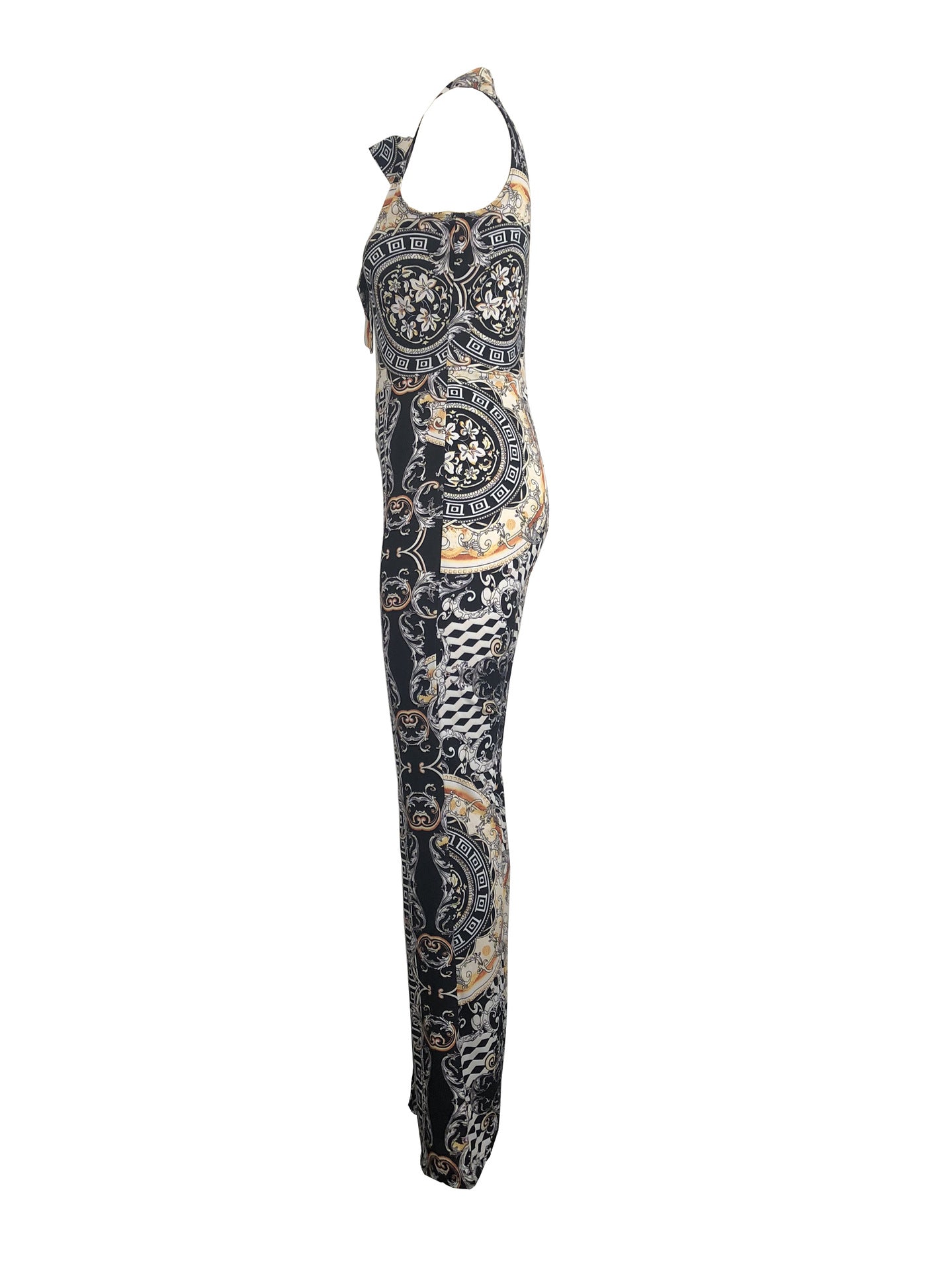 Printed sleeveless women's jumpsuit