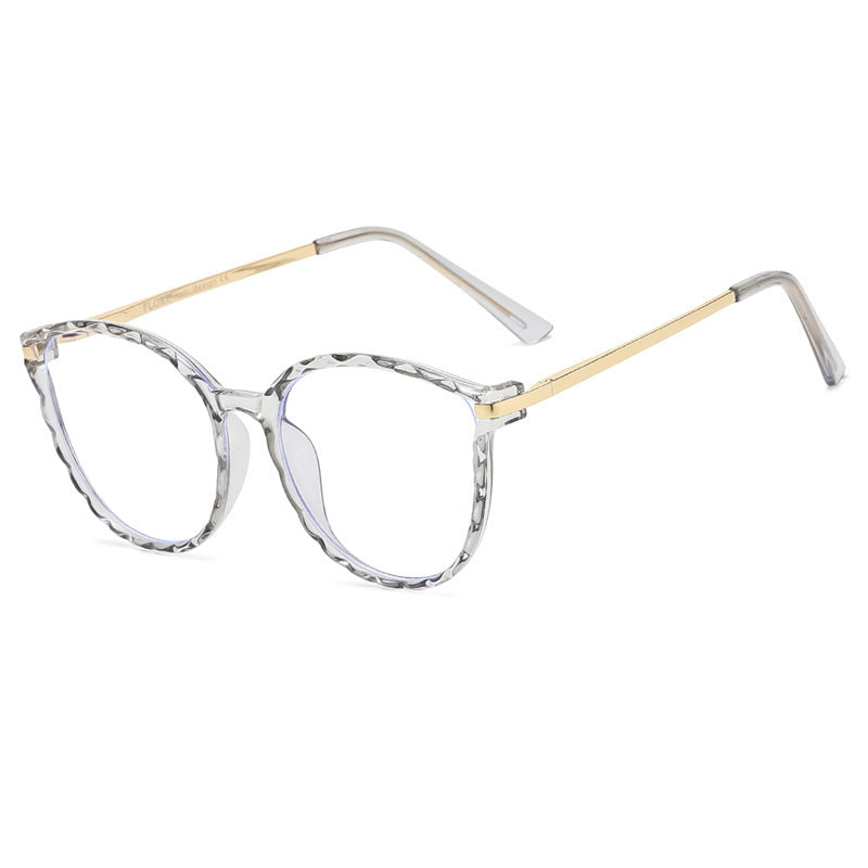 TR90 Anti-blue Glasses Round Frame Metal Legs Men And Women Can Wear Myopia