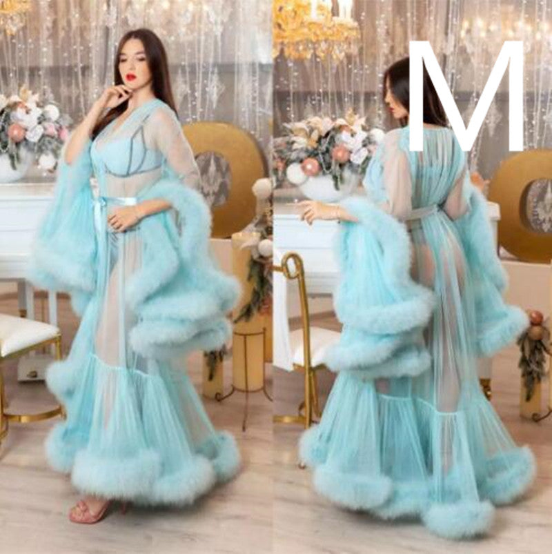 Long Tulle Robe For Pregnant Women