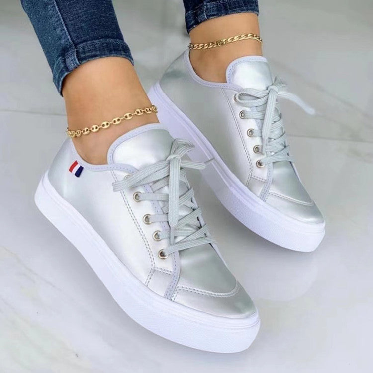 Lace-up Flats Slip On Sneakers Walking Shoes