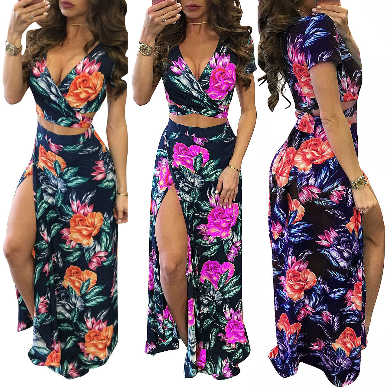 Two-piece floral dress