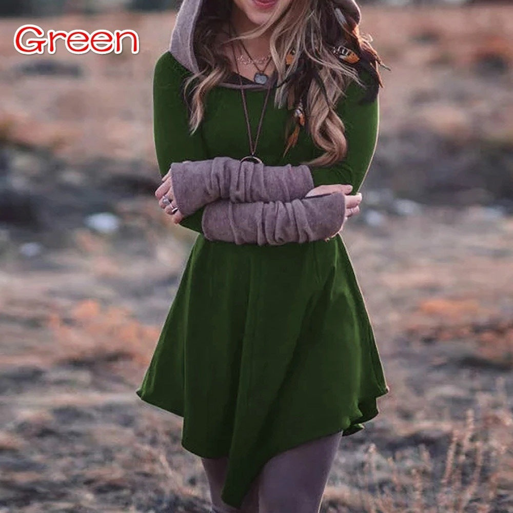 Women's Spring And Autumn Long Sleeve Hoodie Casual Top Dress