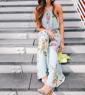 Bohemian Printed Jumpsuit Casual Straight Pants