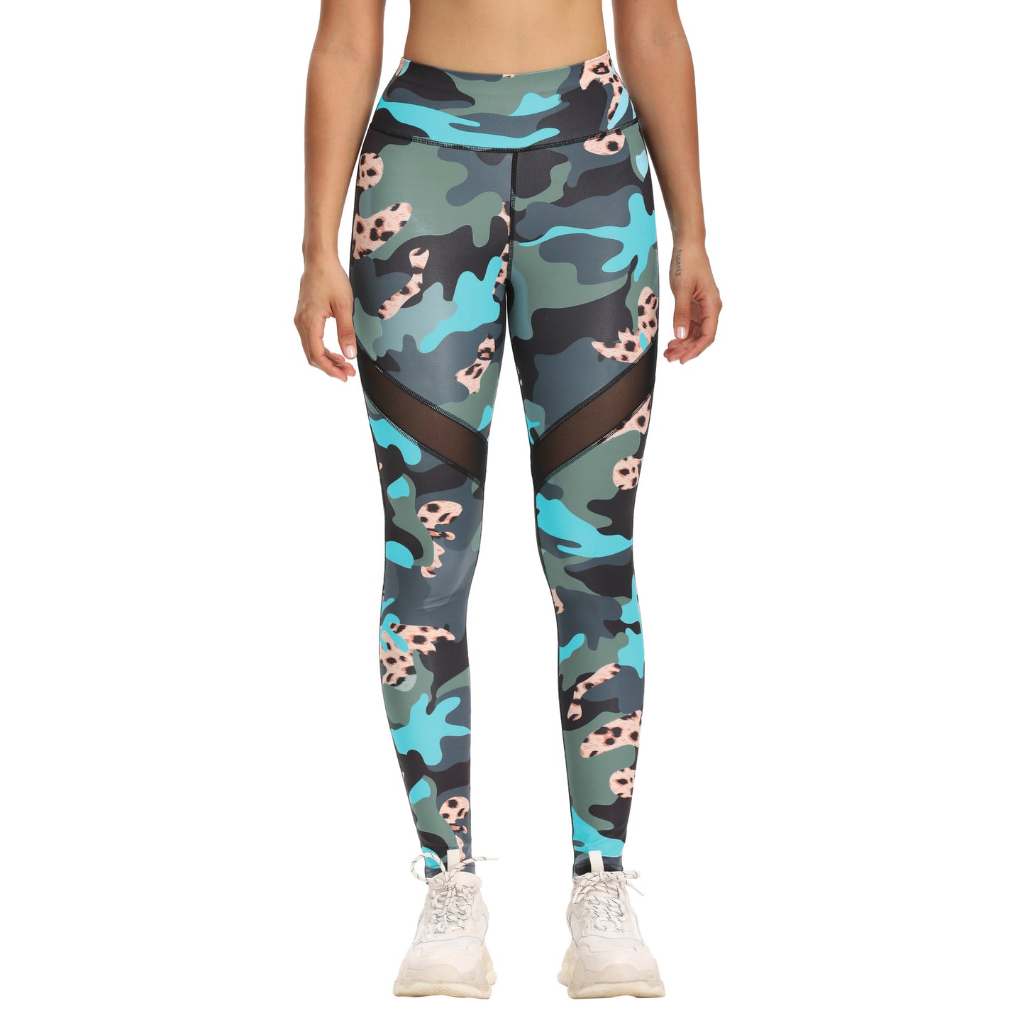 Women's Fashion Camouflage Print Yoga Pants Undershirt Set