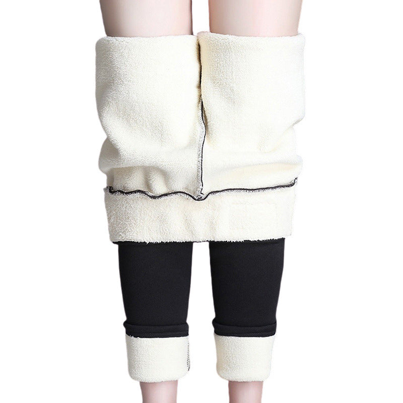 Women's Lamb Wool High Waist Elasticity Leggings