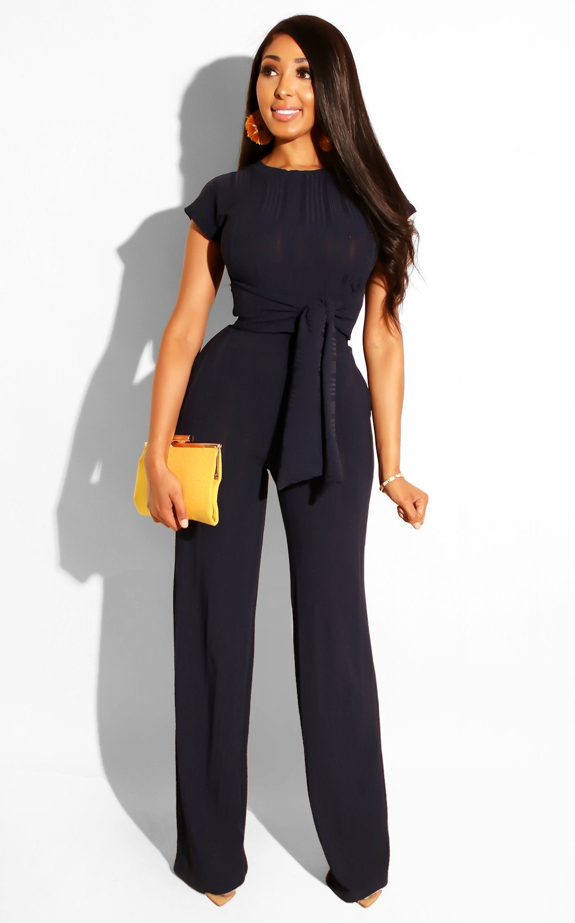 Threaded wide leg pants