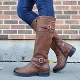 Women's PU leather side zipper boots for women