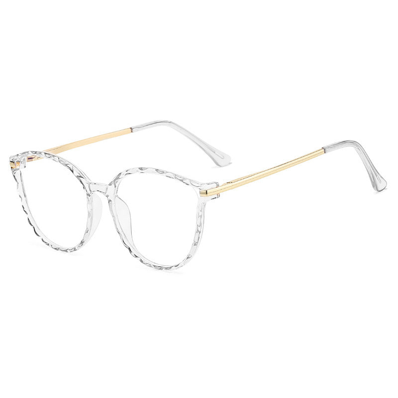 TR90 Anti-blue Glasses Round Frame Metal Legs Men And Women Can Wear Myopia