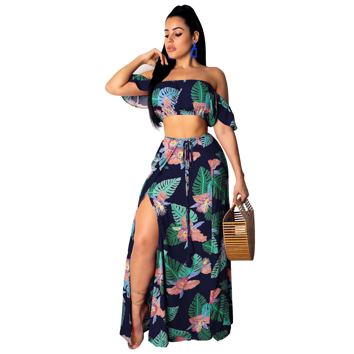 Two-piece printed skirt