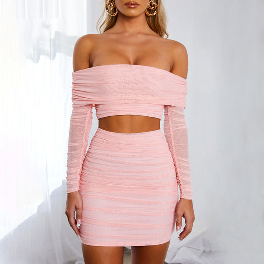 New Amazon Sexy Pleated One Shoulder Skirt