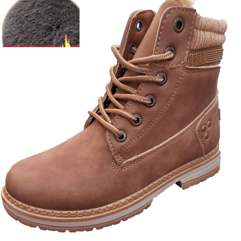 Women's British Style High Top Plus Size Cotton Martin Boots