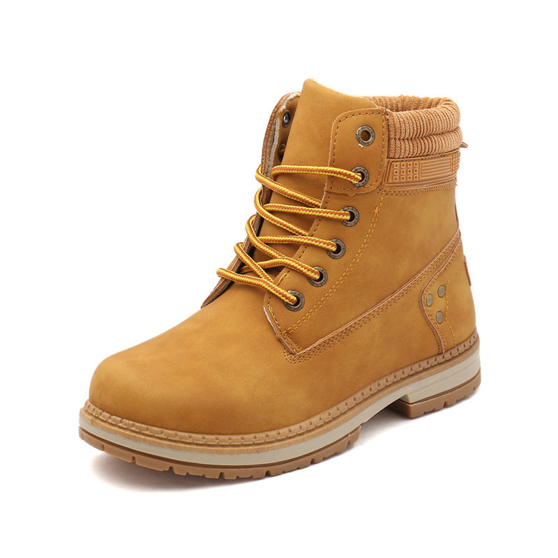 Women's British Style High Top Plus Size Cotton Martin Boots