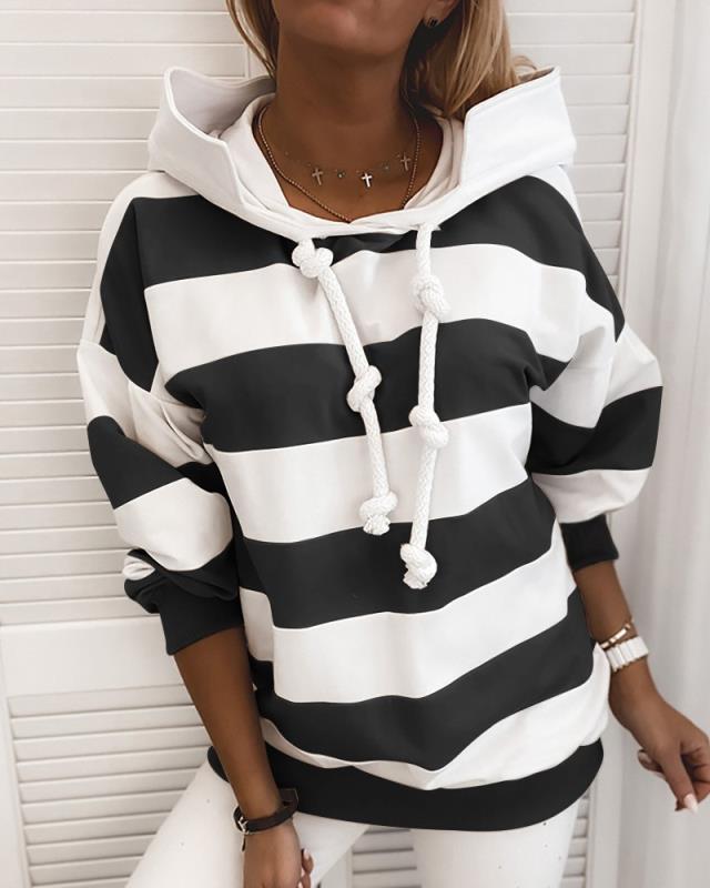 Women's Long-Sleeved Striped Thin Sweaters Women's Clothing Top Shirt