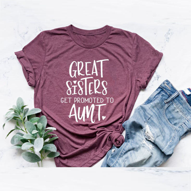 Letter Print Crew Neck Women T Shirt