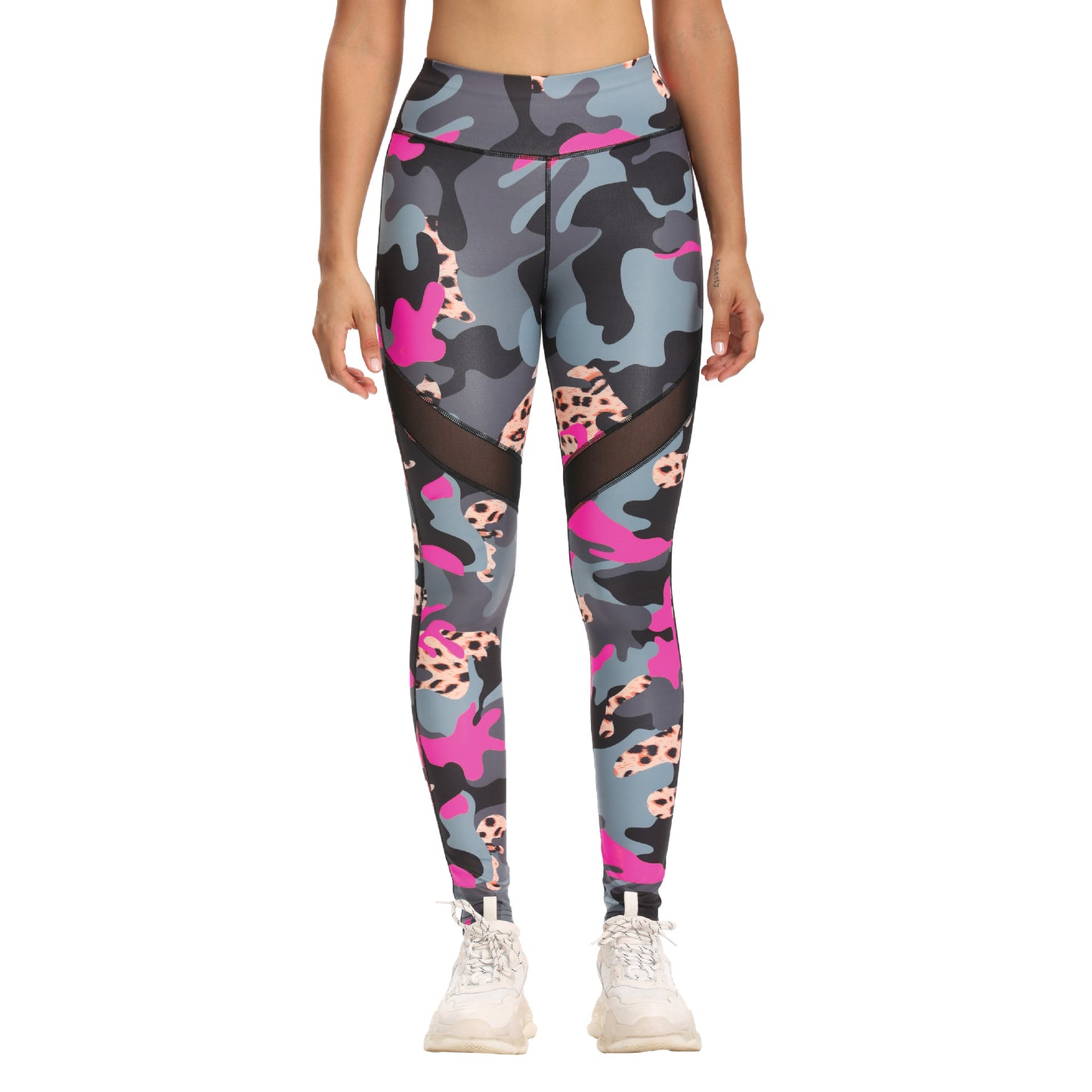 Women's Fashion Camouflage Print Yoga Pants Undershirt Set