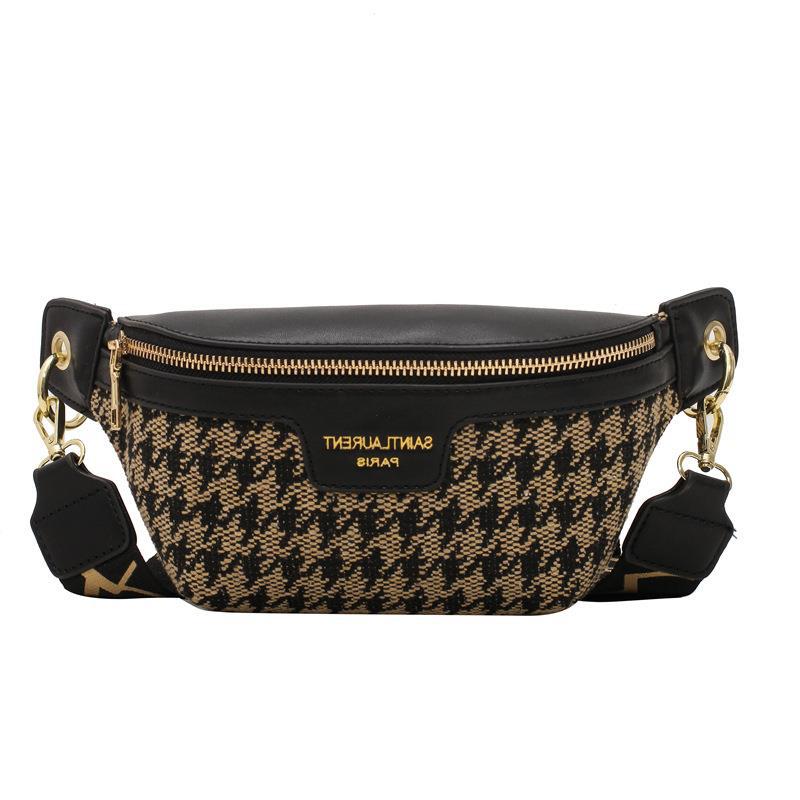 Popular New Autumn And Winter Houndstooth Hand Holding Saddle Bag Casual Shoulder Messenger Bag